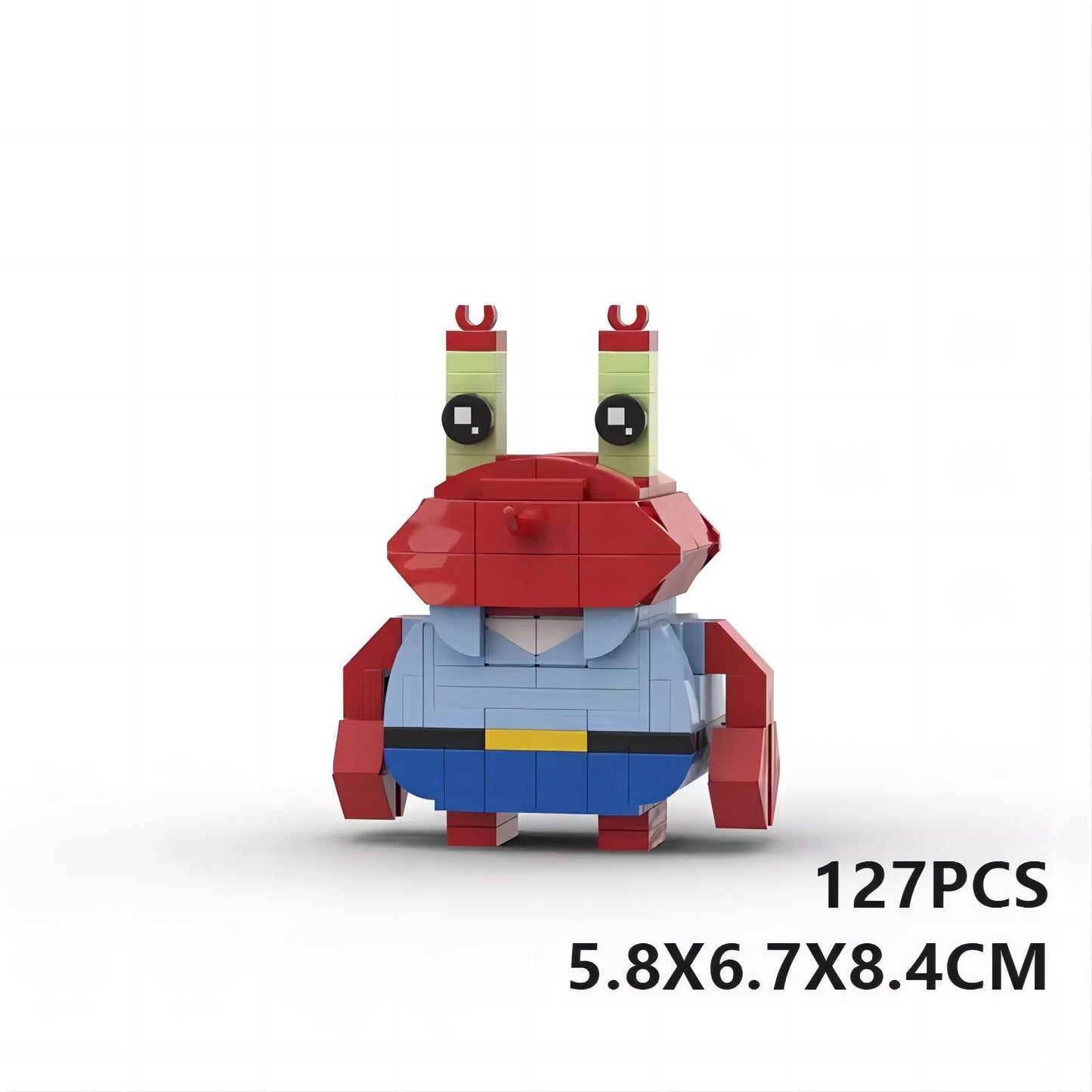 mr. krabs brickheadz building set | spongebob | lego-compatible - 1