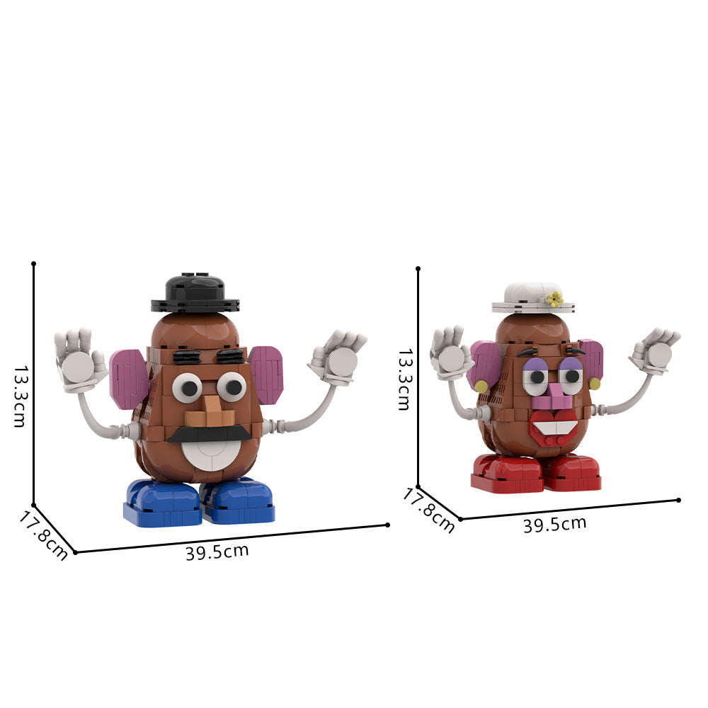 mr. & mrs. potato head figure building kit | toy story | lego compatible moc - 2