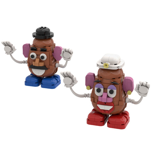 mr. & mrs. potato head figure building kit | toy story | lego compatible moc - 4