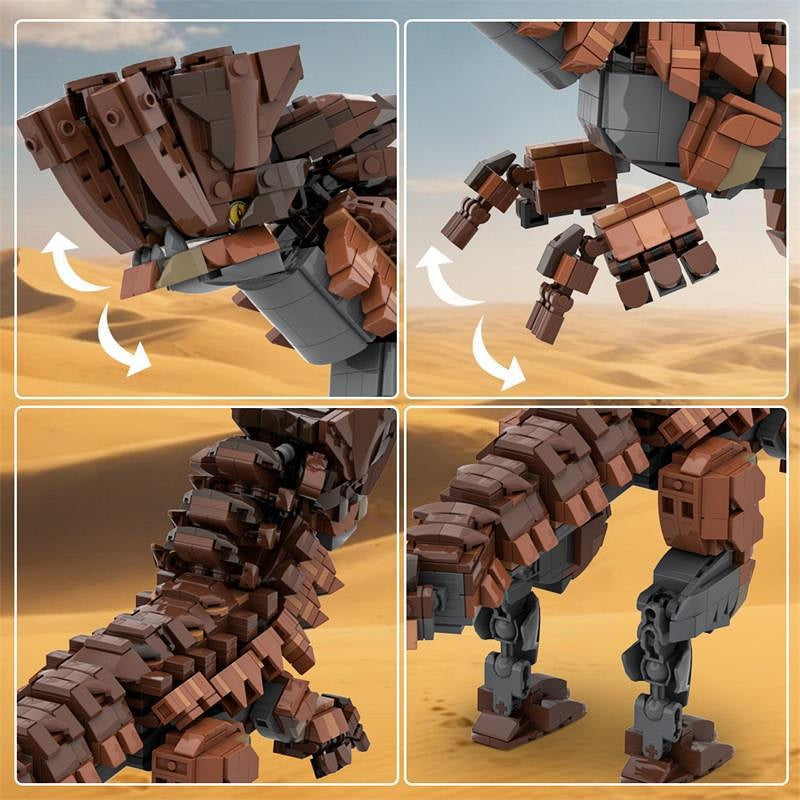 Muddy Armored Dragon MOC Building Kit | Fantasy Creature Display Model - 3