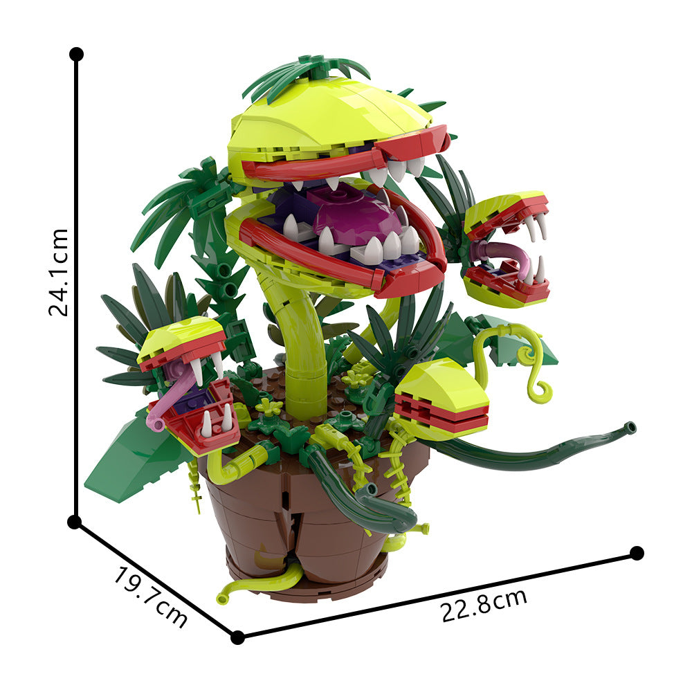 multi-headed audrey ii carnivorous plant moc building kit | little shop of horrors - 2