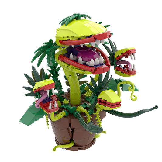 multi-headed audrey ii carnivorous plant moc building kit | little shop of horrors - 3