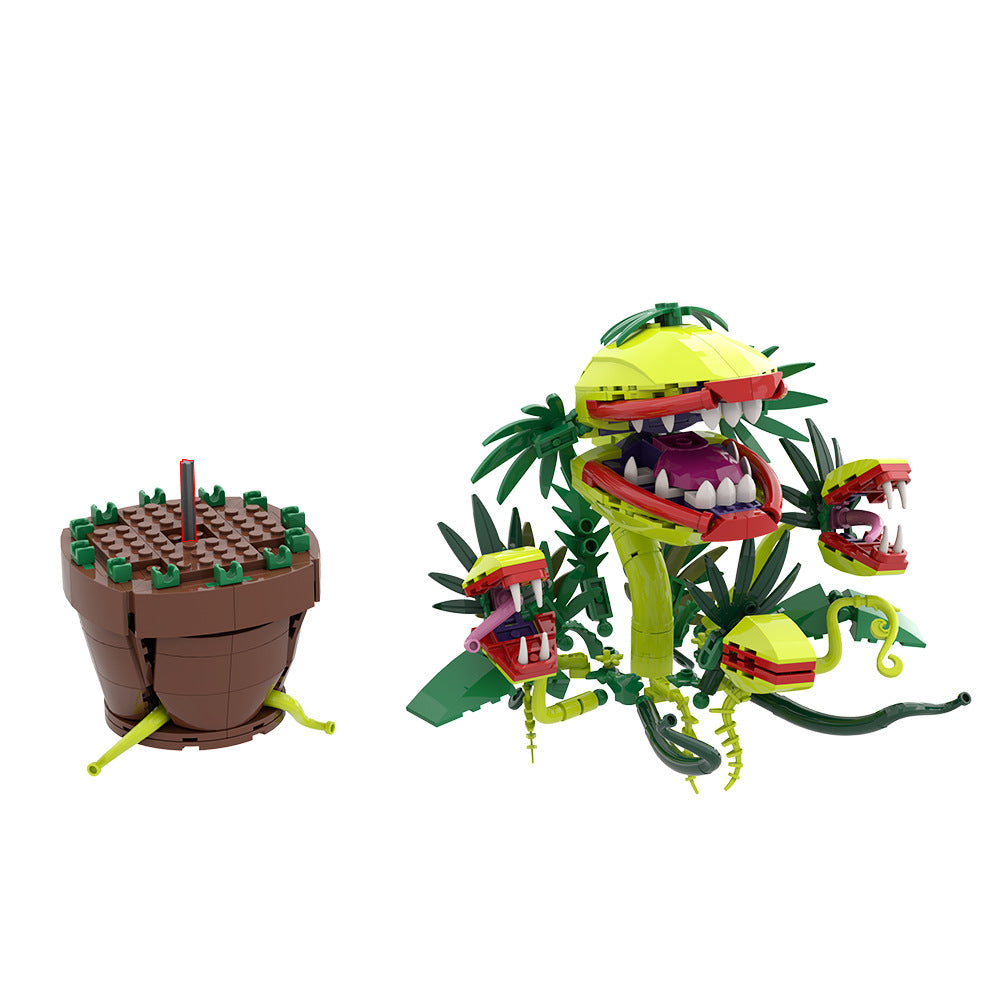 multi-headed audrey ii carnivorous plant moc building kit | little shop of horrors - 4