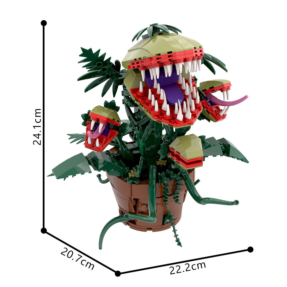 multi-headed audrey ii carnivorous plant moc building kit | little shop of horrors - 5