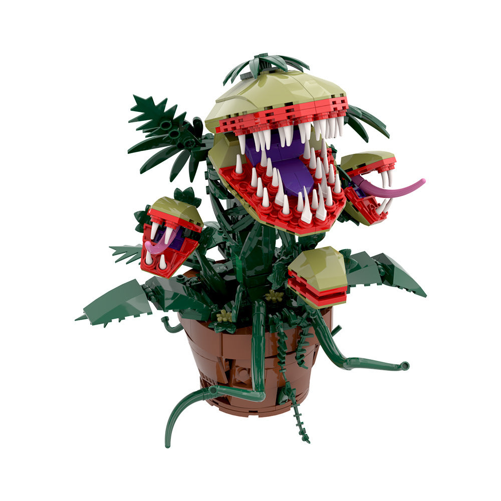 multi-headed audrey ii carnivorous plant moc building kit | little shop of horrors - 6
