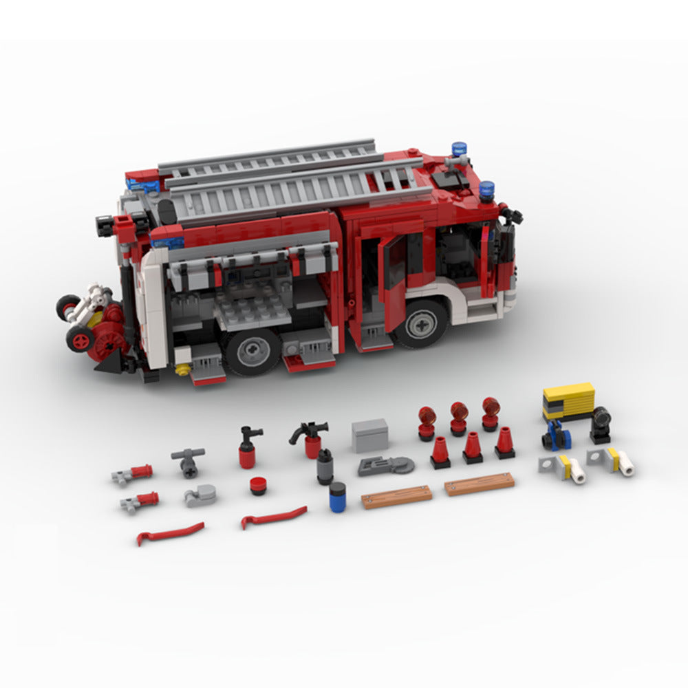 Munich Fire Truck HLF 20/16 Building Kit | LEGO-Compatible MOC - 2