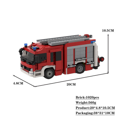 Munich Fire Truck HLF 20/16 Building Kit | LEGO-Compatible MOC - 4