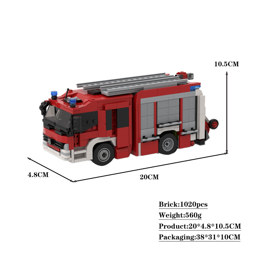 munich fire truck hlf 20/16 | mercedes-atego | moc-137461 - 4
