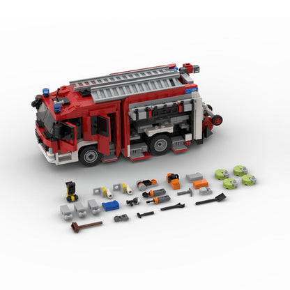 Munich Fire Truck HLF 20/16 MOC Building Kit | Rescue Vehicle Model - 3