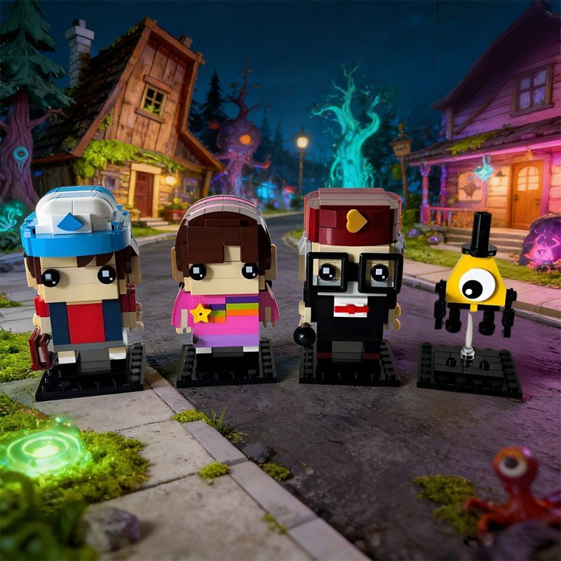 Mystery Cabin Cartoon Brickheadz Building Kits | LEGO-Compatible MOC - 9