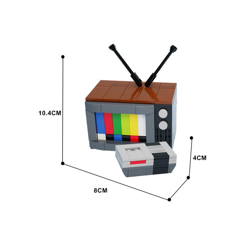 nes and tv building kit | small scale | moc-80942 - 2