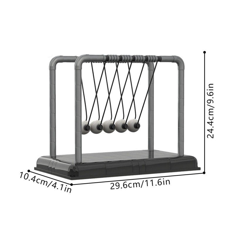 Newton’s Cradle Physics Desk Model MOC Building Kit | Kinetic Motion Display - 3