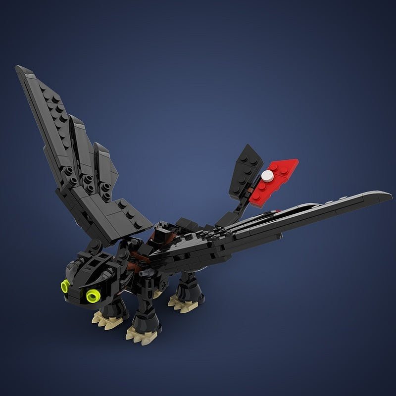 Night Fury Strike Dragon MOC Building Kit | Fantasy Creature Figure - 2