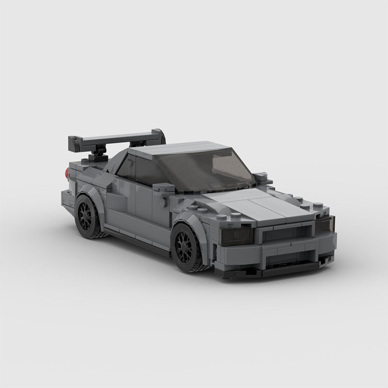 nissan skyline gt-r (r34) building set - dark grey | moc-130992 - 1