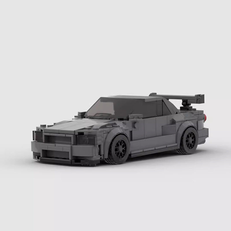 nissan skyline gt-r (r34) building set - dark grey | moc-130992 - 2