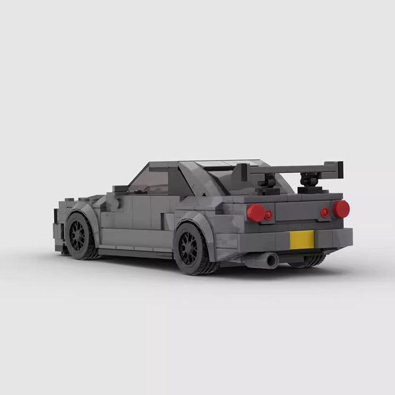 nissan skyline gt-r (r34) building set - dark grey | moc-130992 - 4
