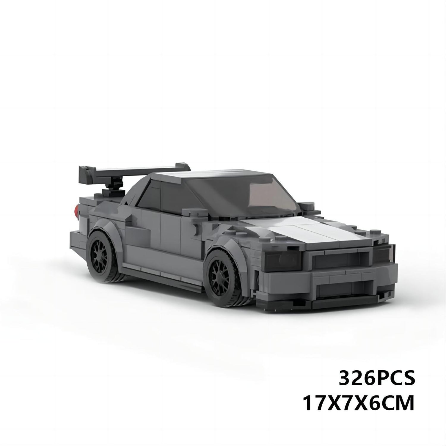 nissan skyline gt-r (r34) building set - dark grey | moc-130992 - 6