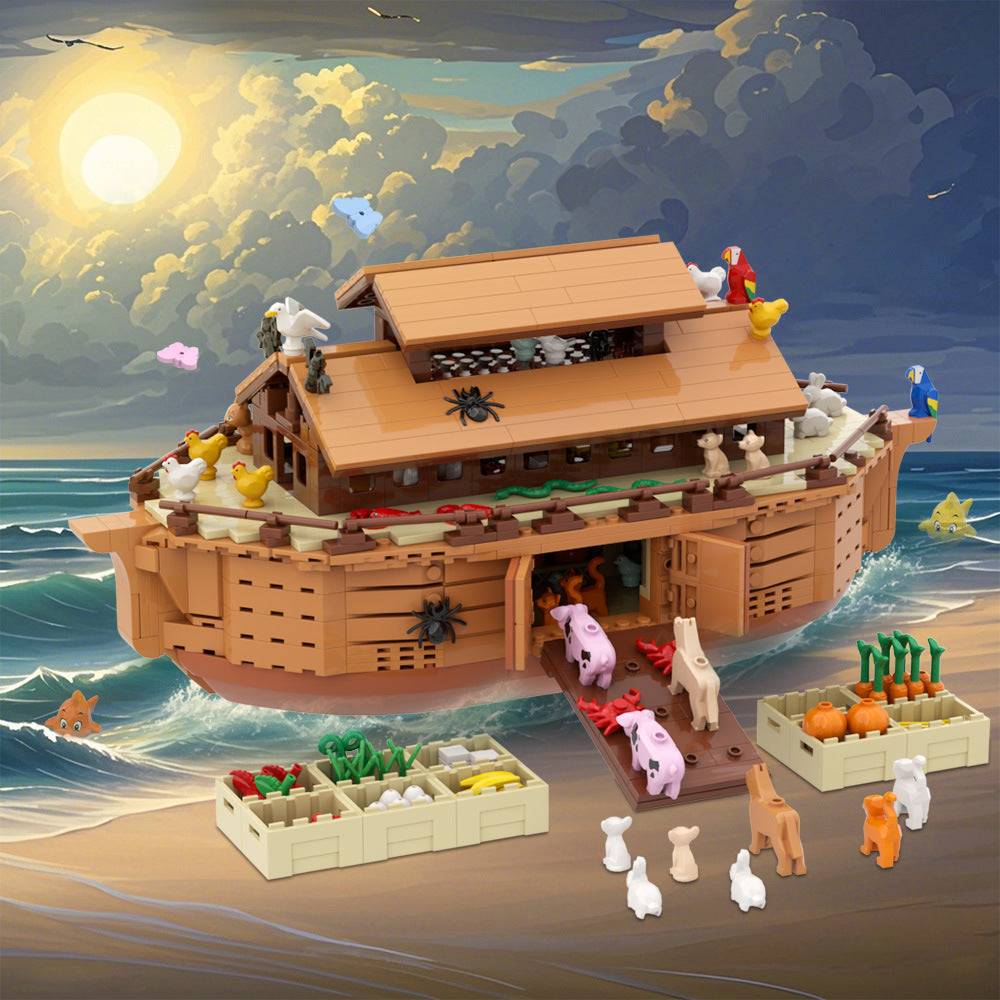 noah's ark boat building set | lego compatible - 1