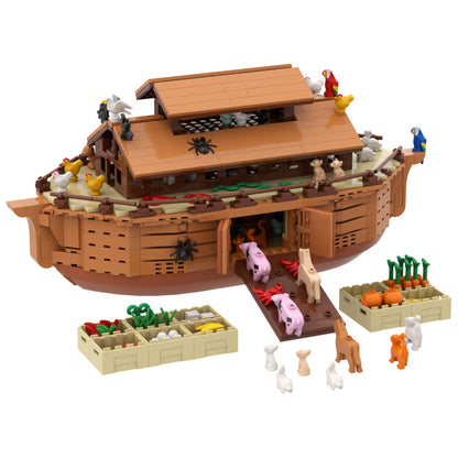 noah's ark boat building set | lego compatible - 5