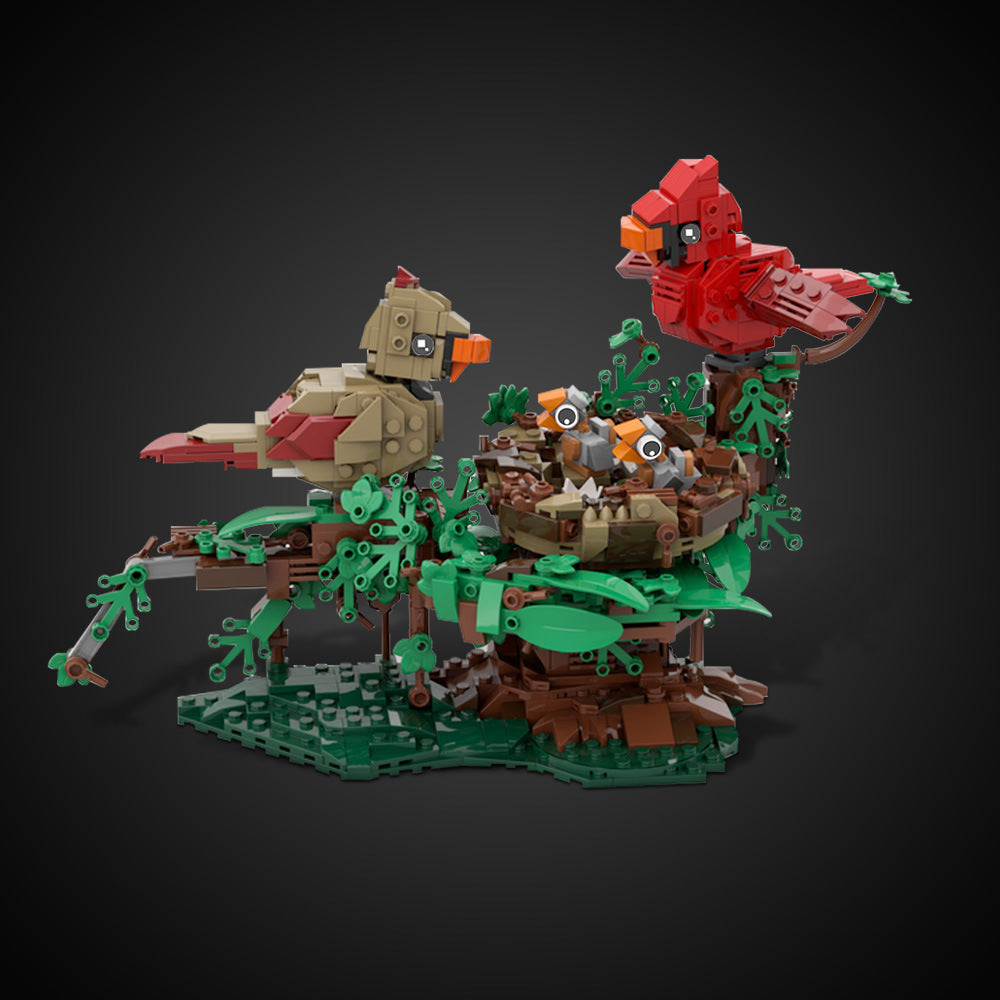 Northern Cardinals with Nest Building Kit | LEGO-Compatible MOC - 2