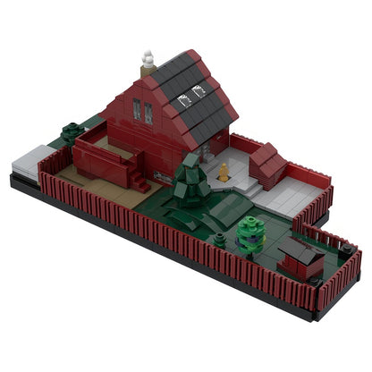 Norwegian Red Townhouse With Garden MOC Building Kit - 4
