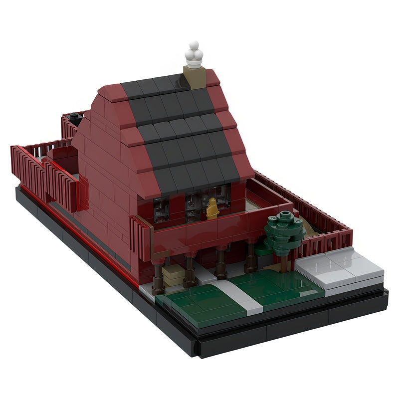 Norwegian Red Townhouse With Garden MOC Building Kit - 5