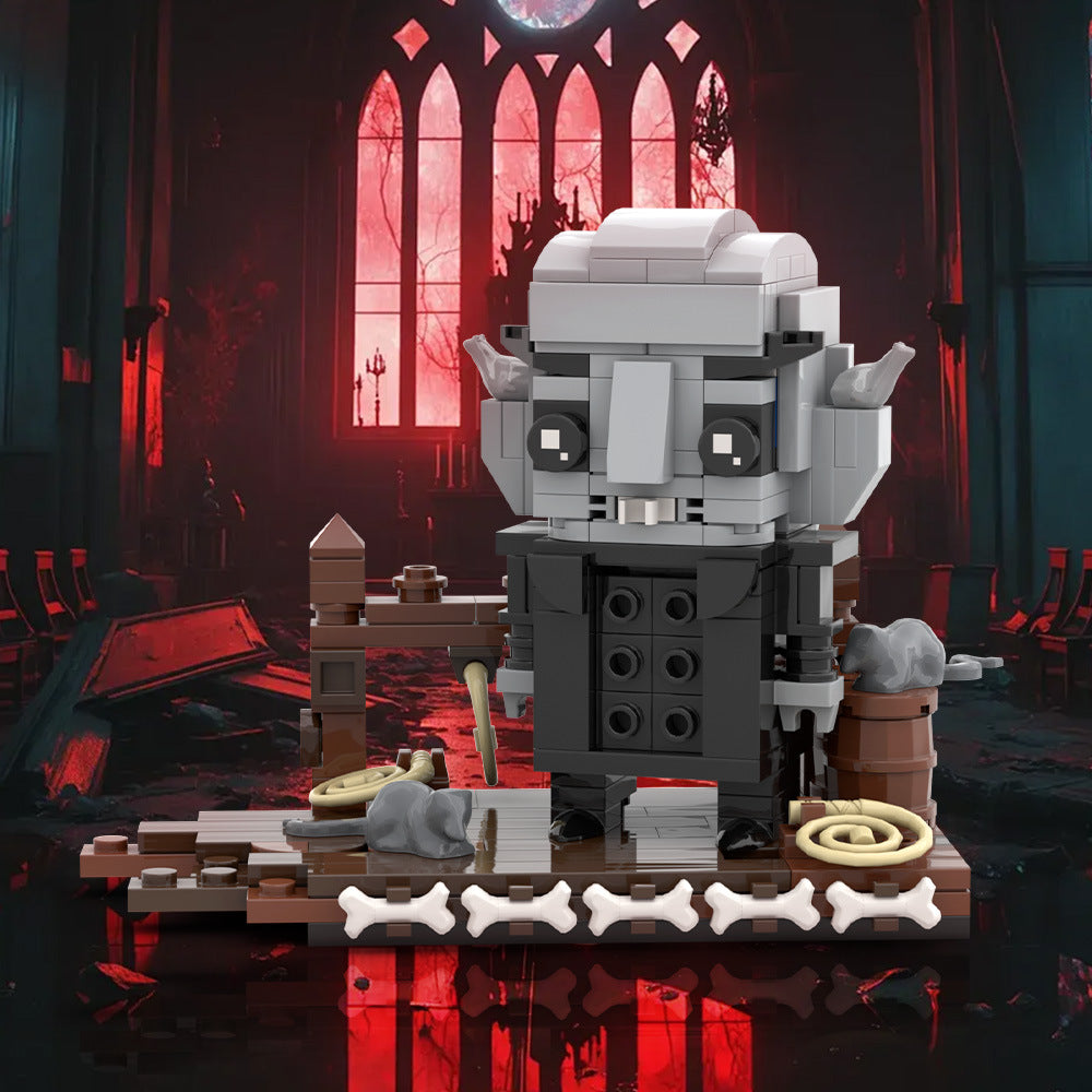 nosferatu brickheadz building kit | lego compatible moc - 1