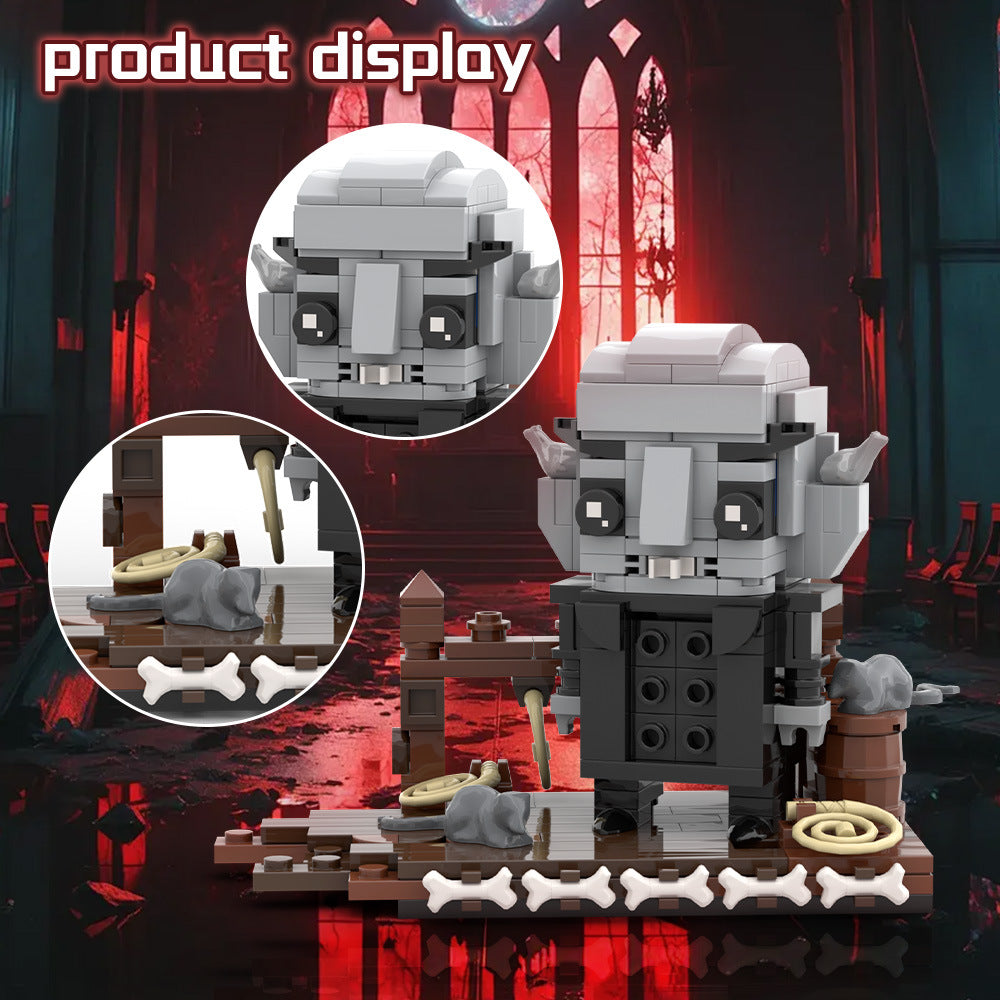 nosferatu brickheadz building kit | lego compatible moc - 2