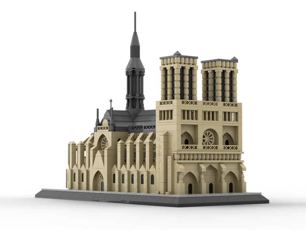 Notre Dame de Paris Building Kit | LEGO-Compatible MOC - 1