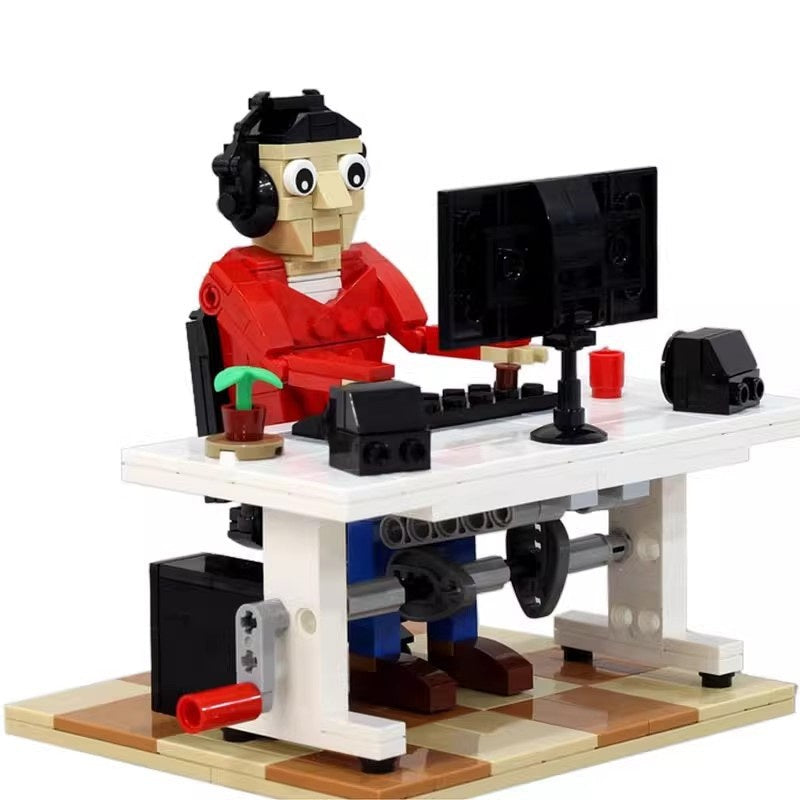 Office Worker Desk Diorama Building Kit | LEGO-Compatible MOC - 2