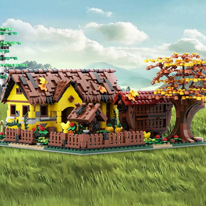 Old Country House MOC Building Kit | Rustic Village Architecture Model - 2