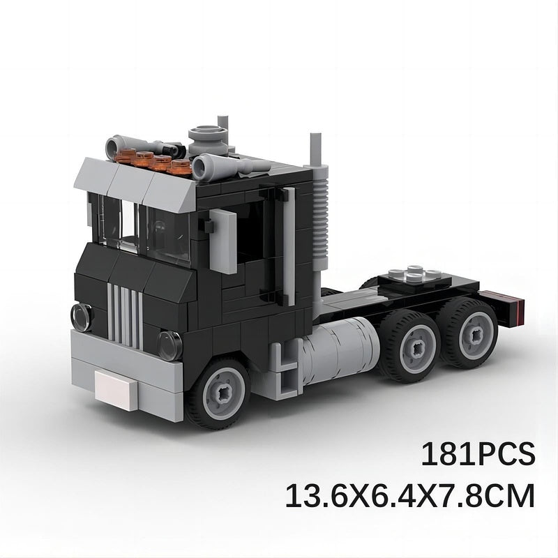 Old Semi Truck MOC Building Kit | Classic Heavy Cargo Vehicle Model - 5