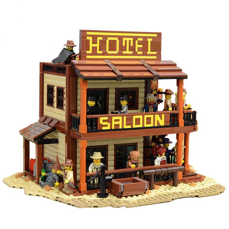 Old West Saloon & Hotel MOC Building Kit | Historic Town Architecture - 1