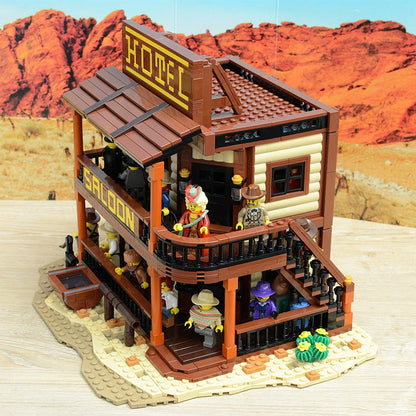 Old West Saloon & Hotel MOC Building Kit | Historic Town Architecture - 3
