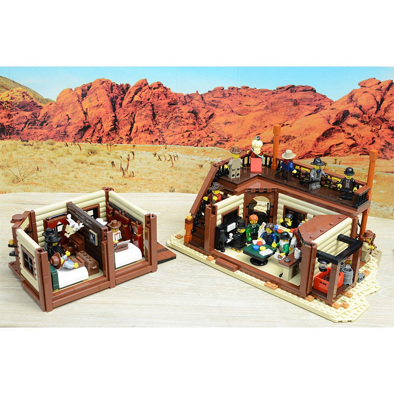 Old West Saloon & Hotel MOC Building Kit | Historic Town Architecture - 7
