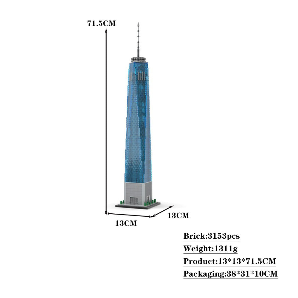 One World Trade Center Building Kit | 1:800 Scale | LEGO-Compatible MOC - 3