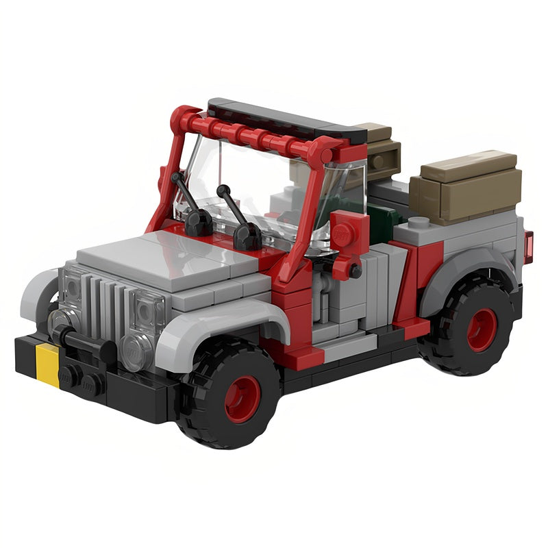 Open-Top Park Ranger Off-Road Vehicle MOC Building Kit - 1