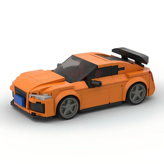 Orange 2.5T Five-Cylinder Sports Coupe MOC Building Kit - 1
