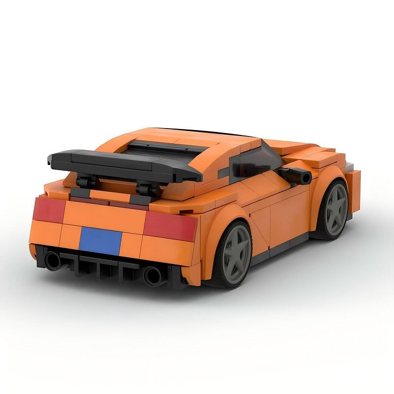 Orange 2.5T Five-Cylinder Sports Coupe MOC Building Kit - 2