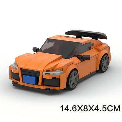 Orange 2.5T Five-Cylinder Sports Coupe MOC Building Kit - 6