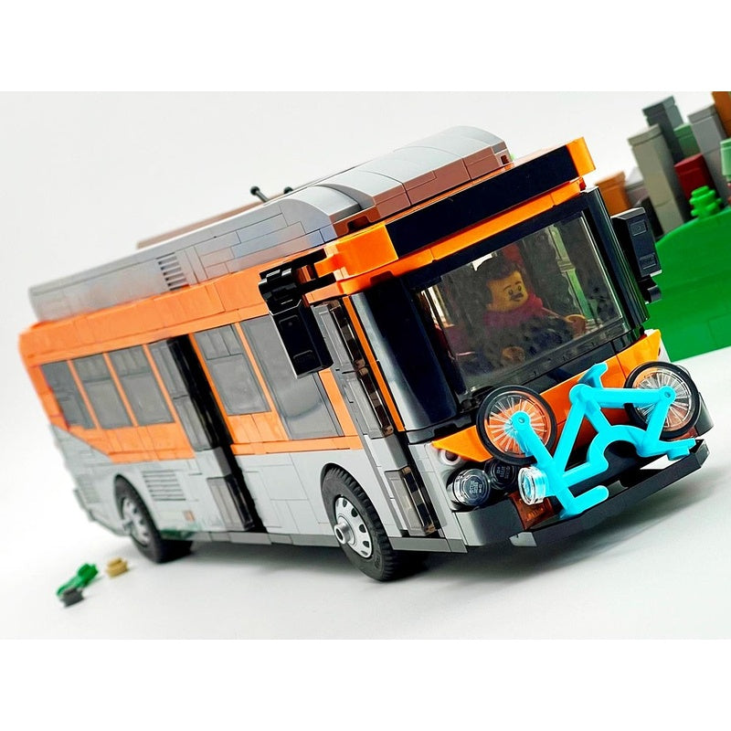 Orange & Gray West Coast City Bus MOC Building Kit - 3