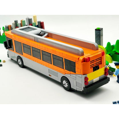 Orange & Gray West Coast City Bus MOC Building Kit - 4