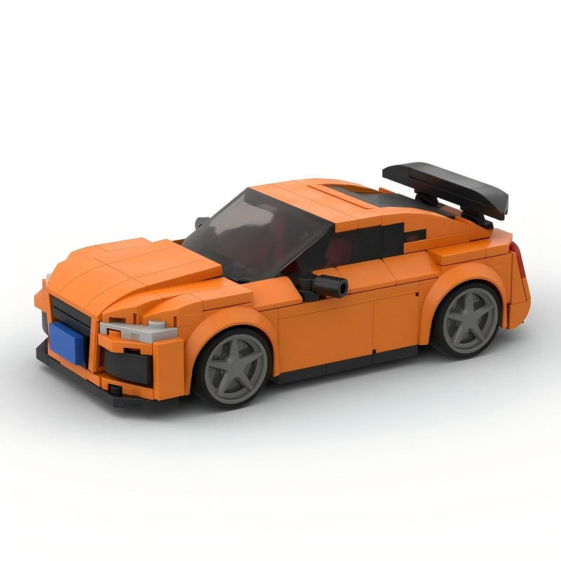 Orange German 2.5T Five-Cylinder Sports Coupe Building Kit | LEGO-Compatible MOC - 1