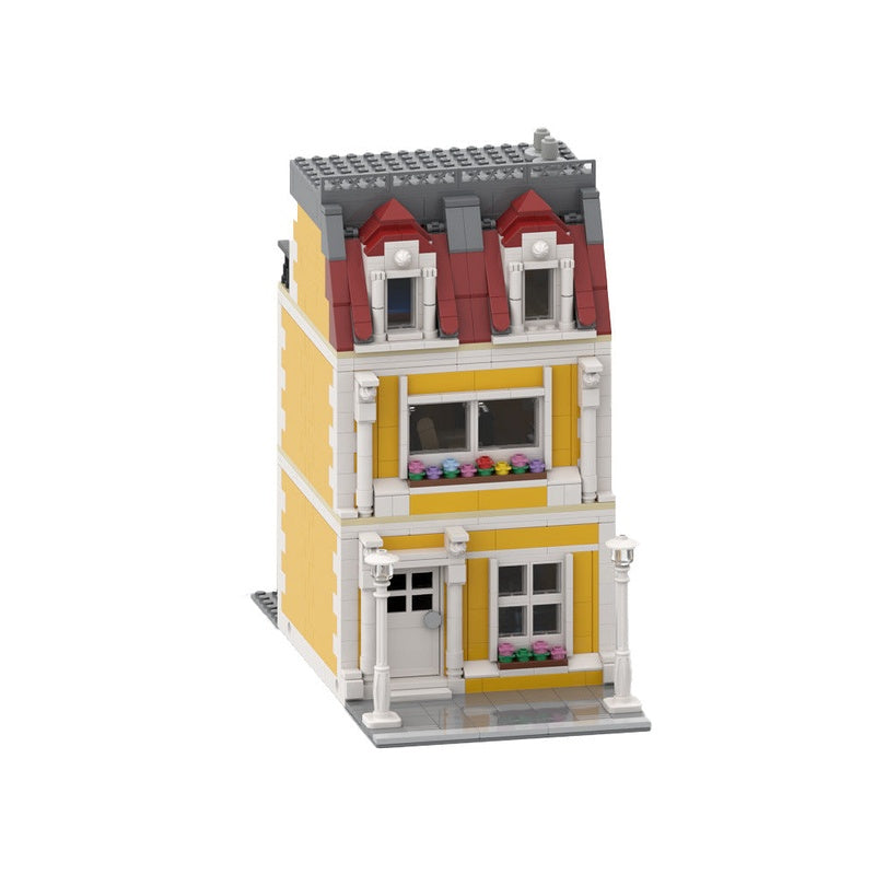 Orange House MOC Building Kit | Modern Residential Architecture Model - 1