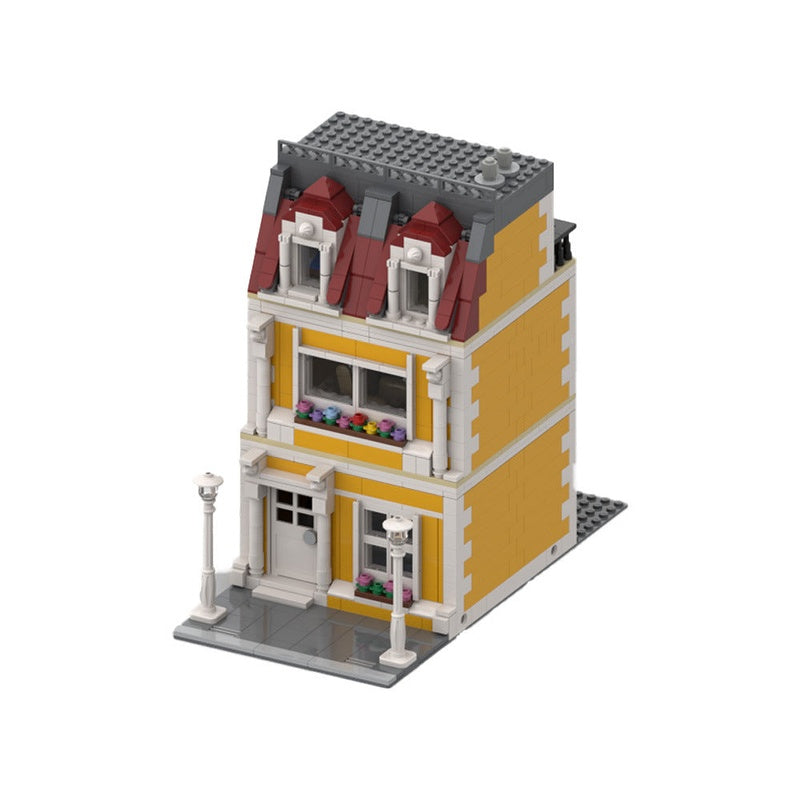 Orange House MOC Building Kit | Modern Residential Architecture Model - 3