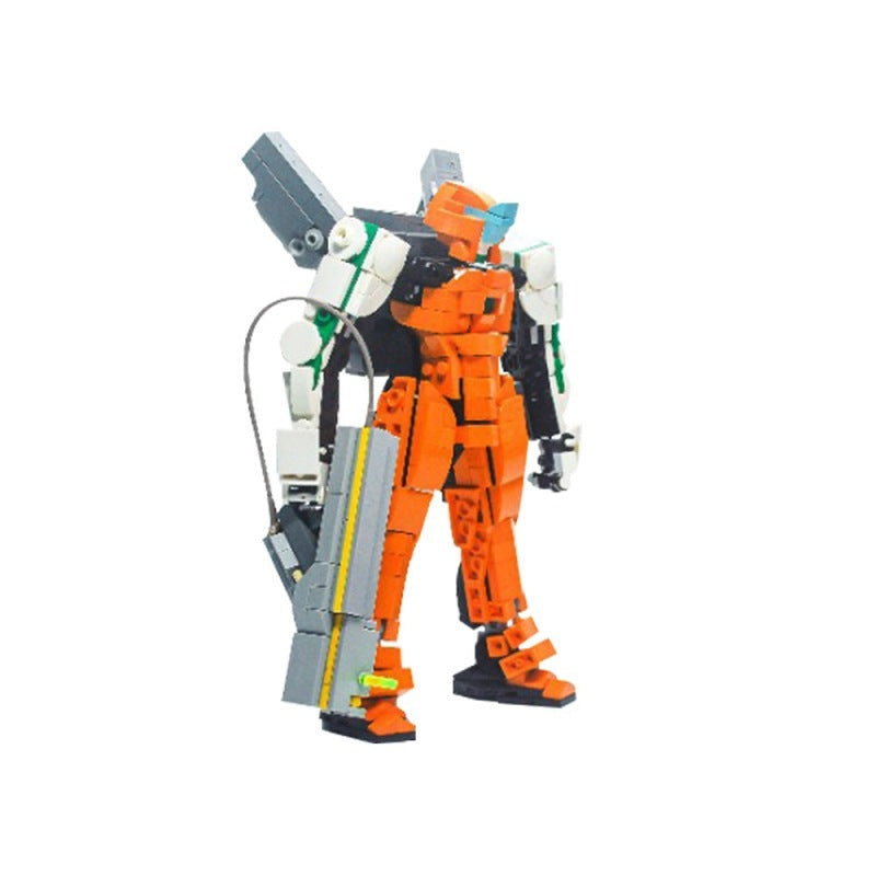 Orange Sentinel Mech MOC Building Kit | Futuristic Robot Model - 1