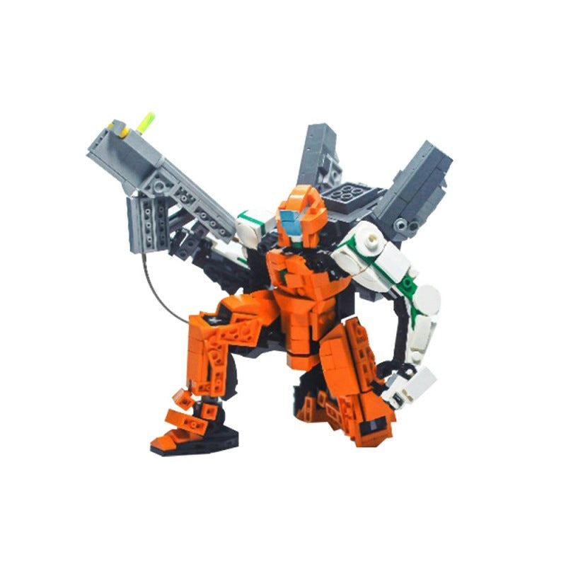 Orange Sentinel Mech MOC Building Kit | Futuristic Robot Model - 3