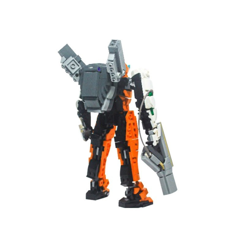 Orange Sentinel Mech MOC Building Kit | Futuristic Robot Model - 5