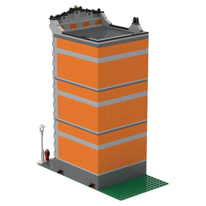 Orange Townhouse Modular MOC Building Kit - 2