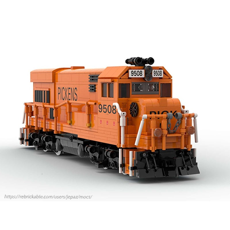 Orange U-18B Pickens Short-Line Diesel Locomotive MOC Building Kit - 1